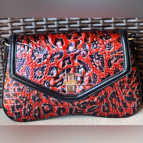 NWT Brahmin Nerida in RED LEOPARDESS Shoulder Bag